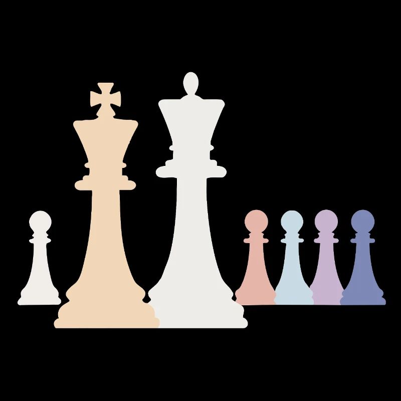 Pastel Chess Pieces King Queen Pawn Pieces