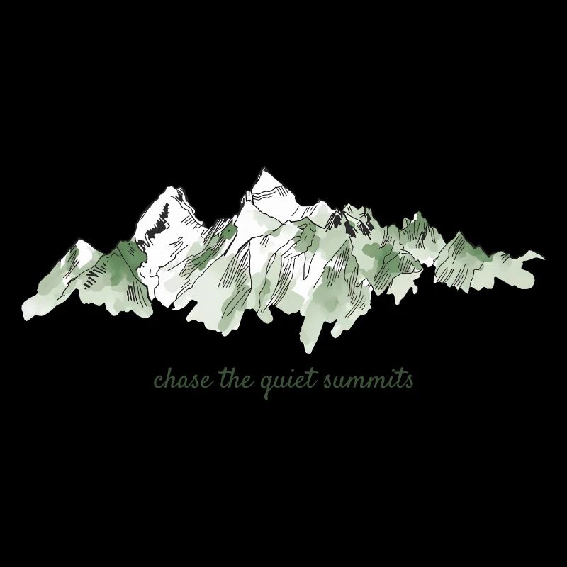 Conception à l’aquarelle de montagne – Tranquillité des sommets