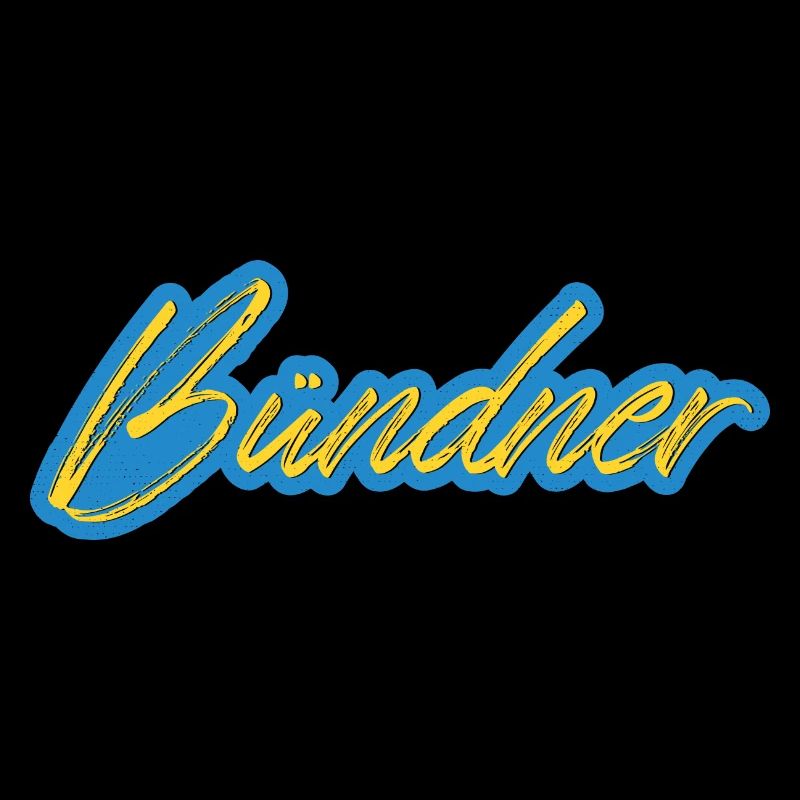 Bündner Schriftzug gelb-blau