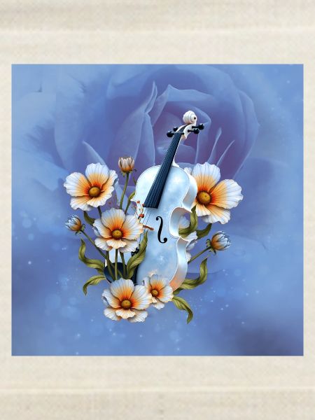 Celeste Geige mit Blumen