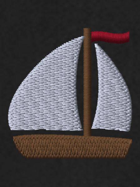 Sailboat embroidered