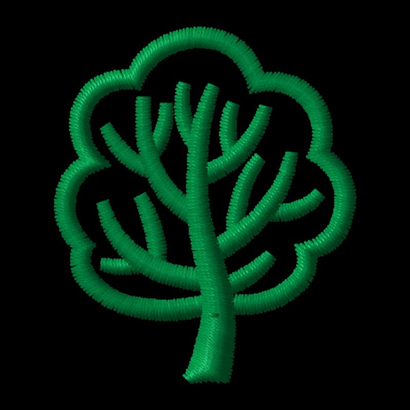 Tree embroidered