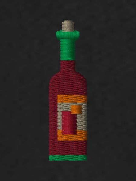 Embroidered wine bottle