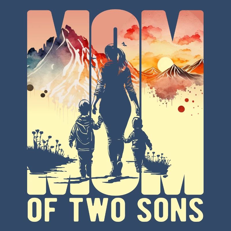 Mutter mit zwei Söhnen Muttertag Berge Mama Kind