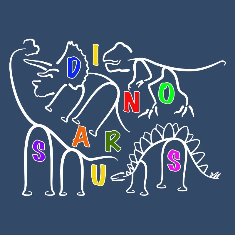 various Dinosaurs Dino line graphics