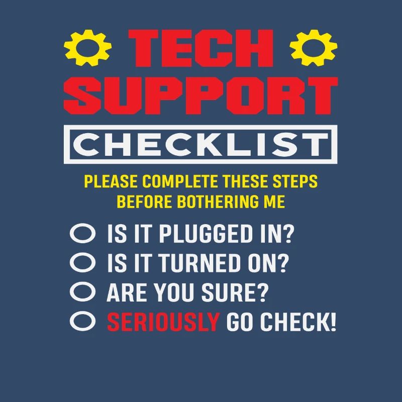 Tech Support Checklist Plug in IT Admin