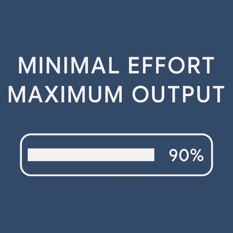 Minimum effort Maximum output Progress