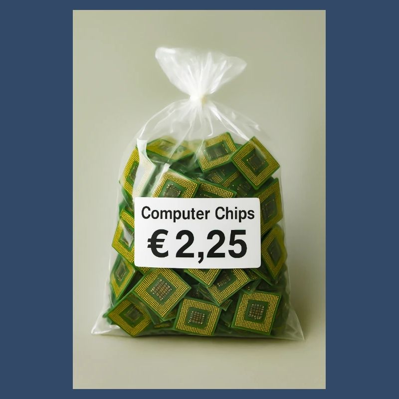 Computer chips price label