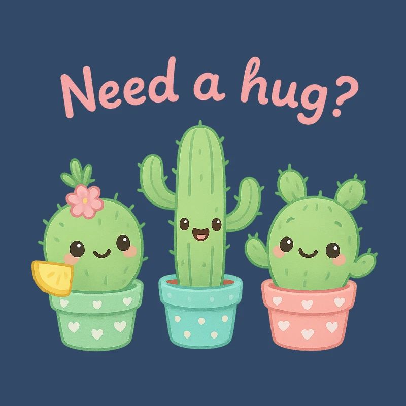 Cute Cacti "Need a Hug?"