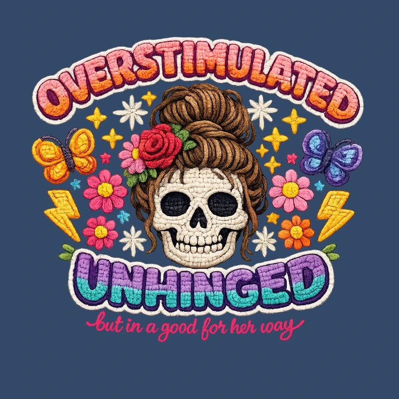 Overstimulated Unhinged Patch Skull