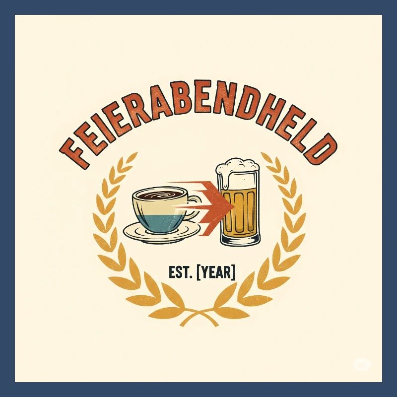 Feierabendheld Kaffeetasse & Bierglas Design
