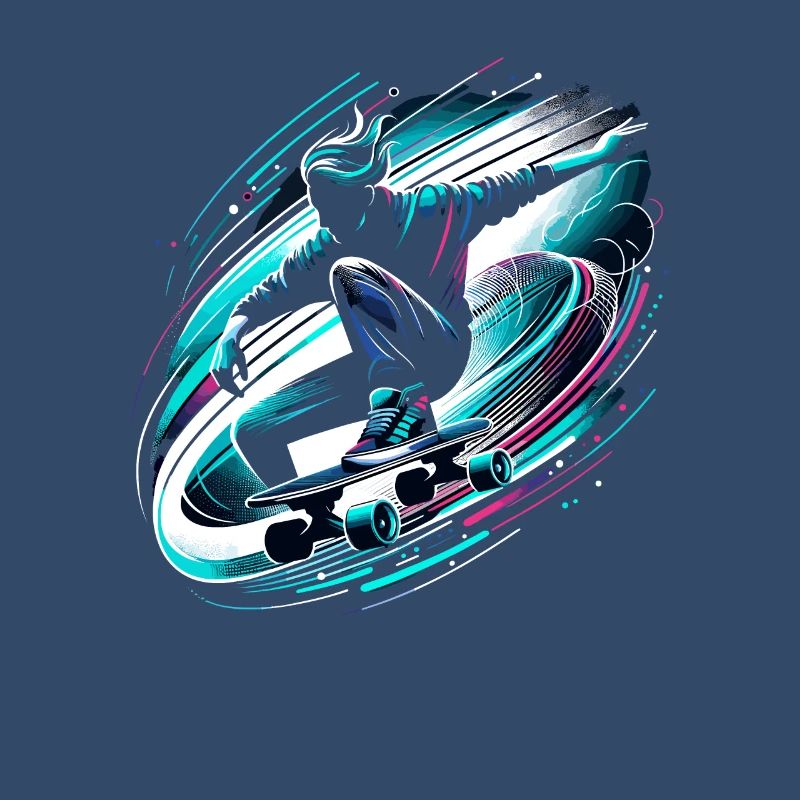 Longboarder auf Skateboard oder Longboard