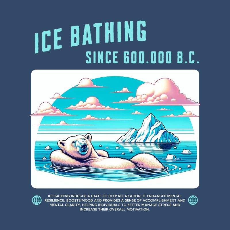 Relaxed polar bear while bathing in the Arctic