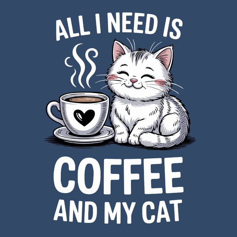Conception de citation de café et de chat
