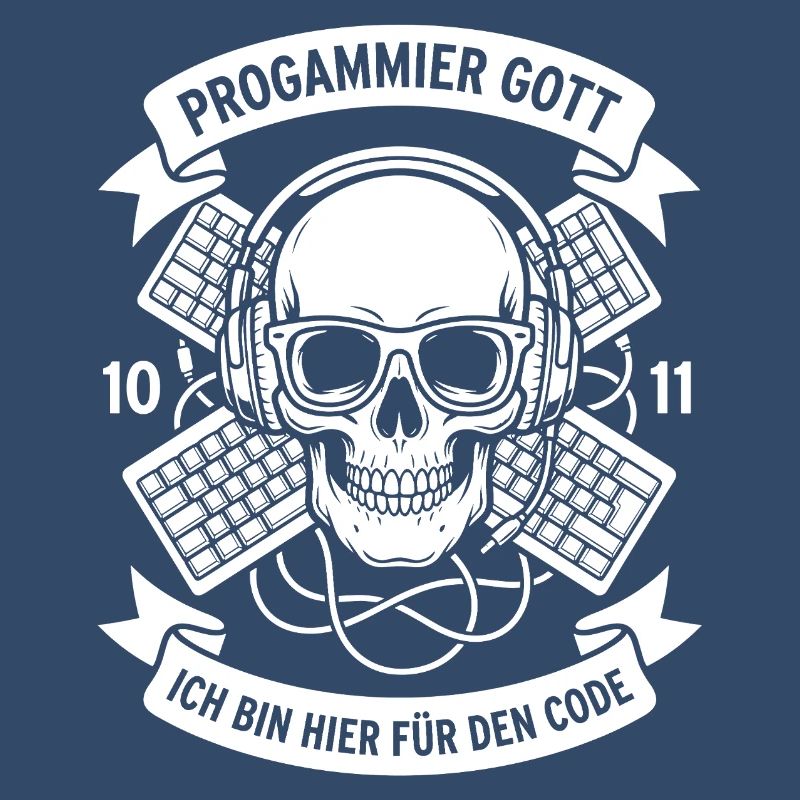 Code Schädel mit Kopfhörern