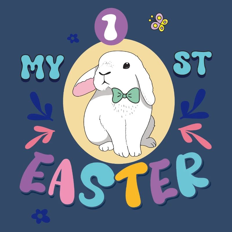 My first Easter, cute bunny with a bow