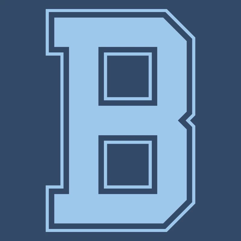 Monogramm Hellblau Varsity College Initiale B