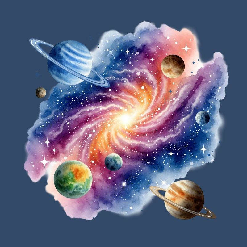 Galactic vortex with planetary constellations