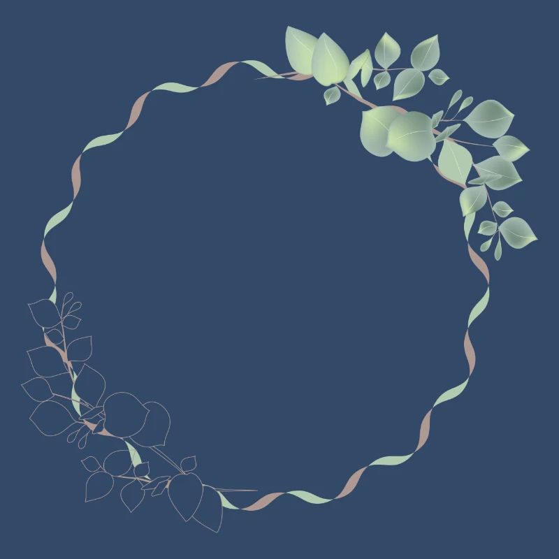 delicate eucalyptus frame for your own texts & motifs