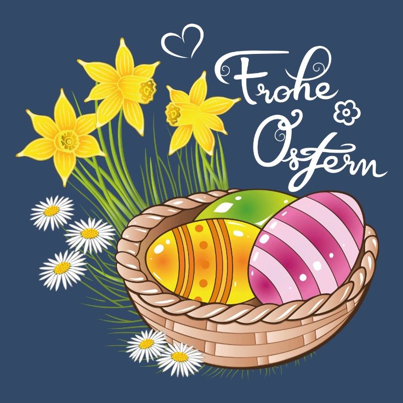 Happy Easter Easter basket Easter eggs Easter flowers eggs