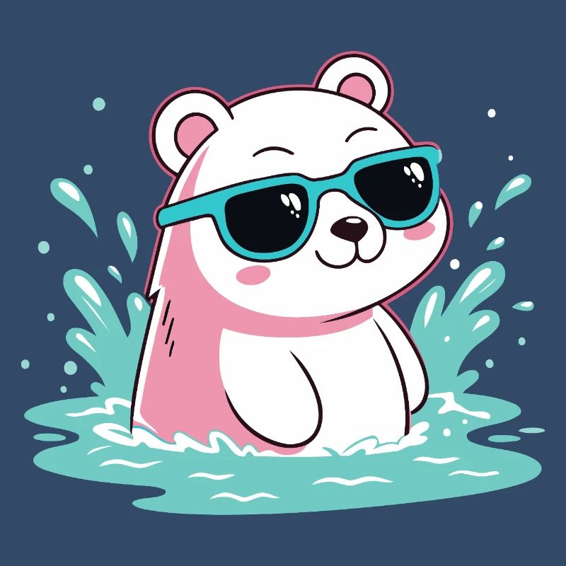 Wasser-Eisbär in kühlen Gläsern