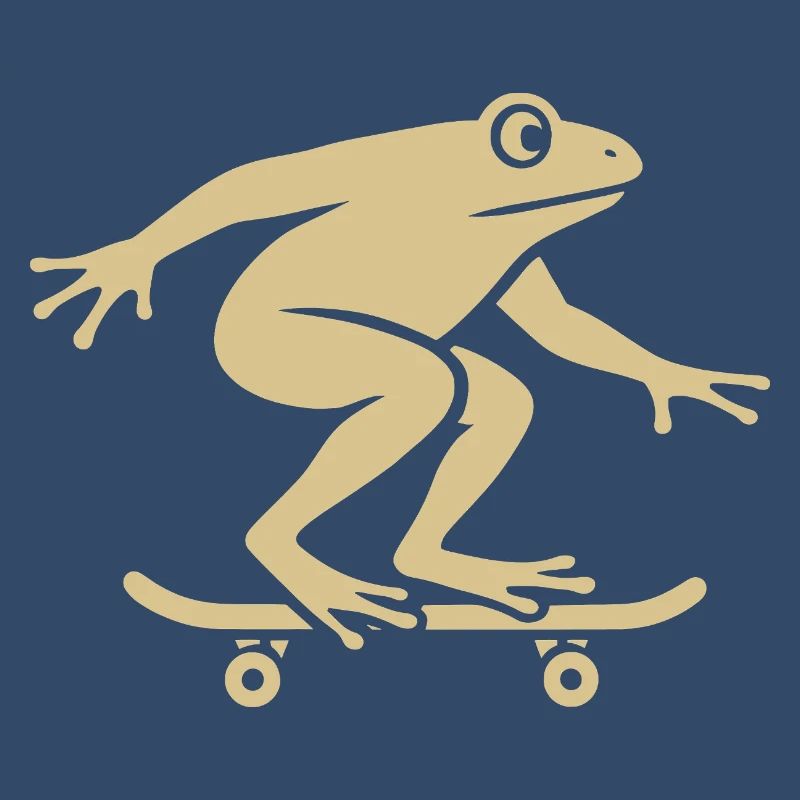 Minimalist Frog Toad Toad Skateboarder