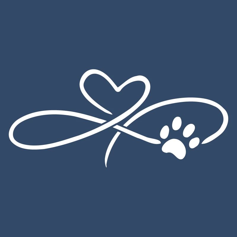 Infinity Herz mit Pfote Hund Katze