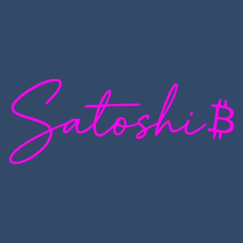 Satoshi Neon Lettering Bitcoin Script Pink