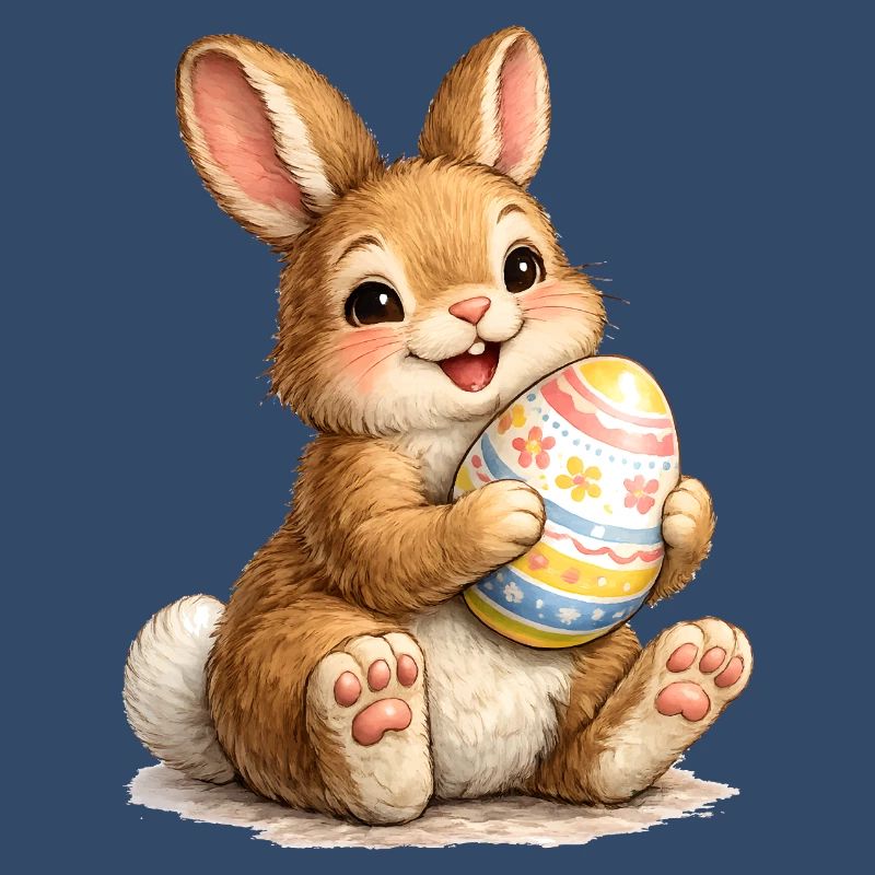 Bunny with Easter Egg Illustration