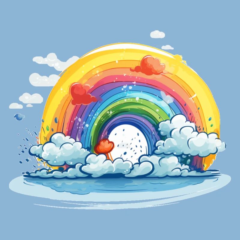 Rainbow with clouds