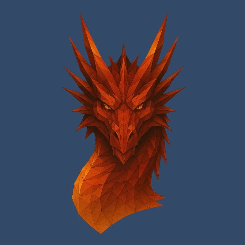 Flammender Lowpoly Drache