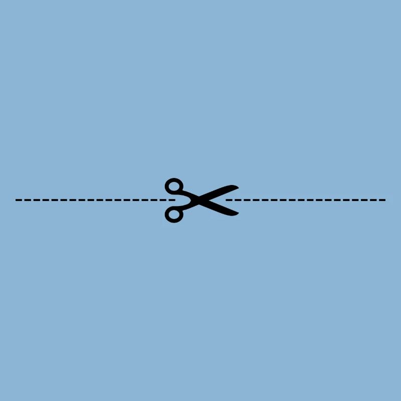 Ciseaux avec ligne de coupe