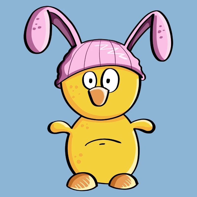 Little chick with Easter bunny hat - Easter