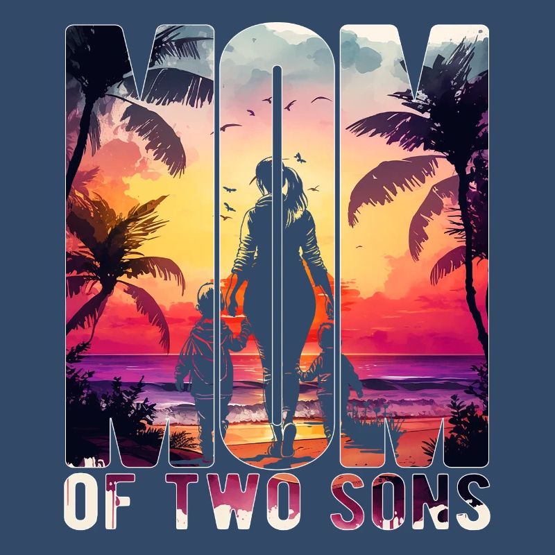 Mutter mit zwei Söhnen Muttertag Strand Mama Kind