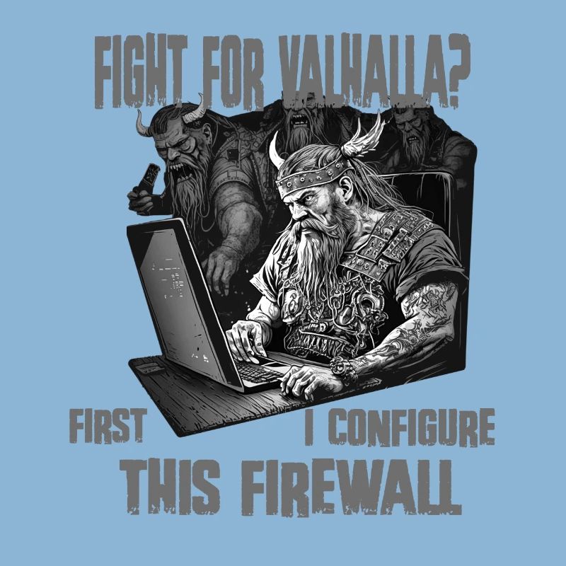 Firewall first Wikingerprogrammierer schwarz weiss