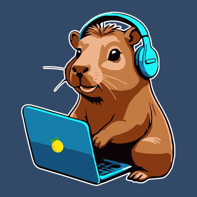 Capybara Programmer Coder Computer