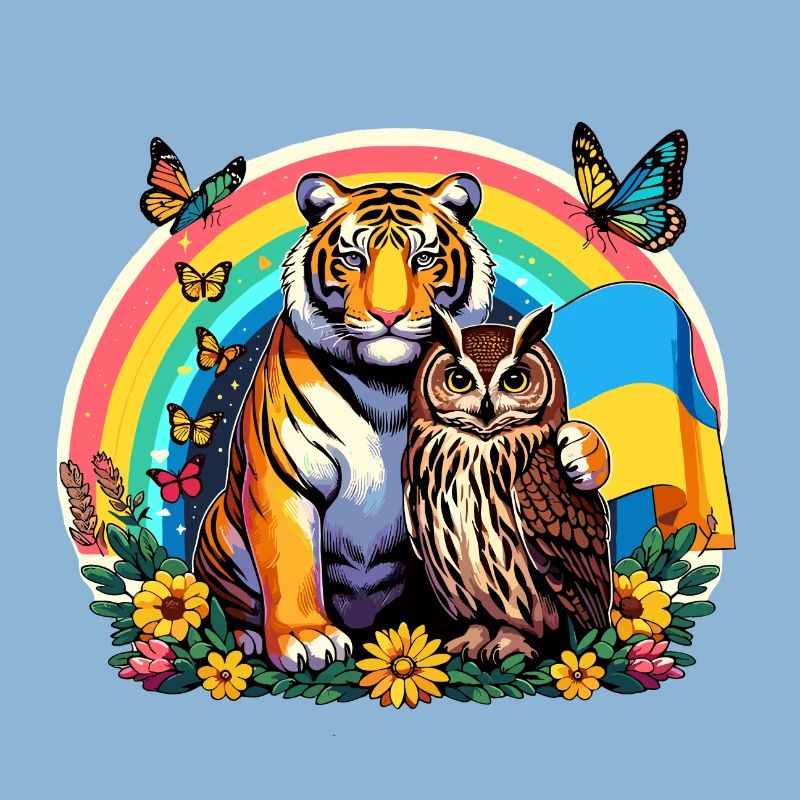 Tiger Eule Regenbogen