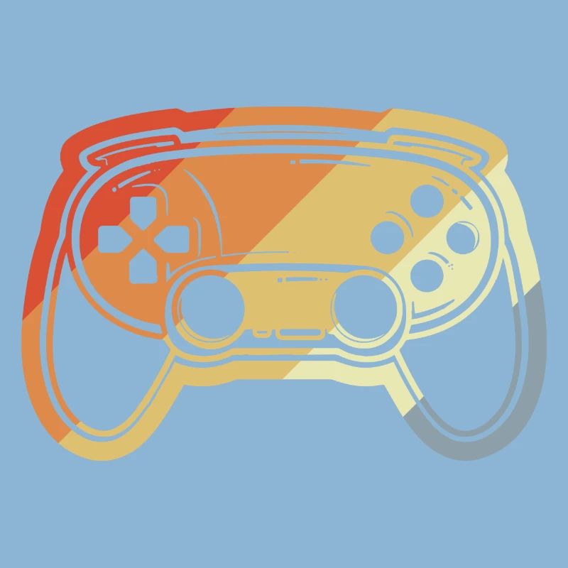 Vintage Game Controller Drawing