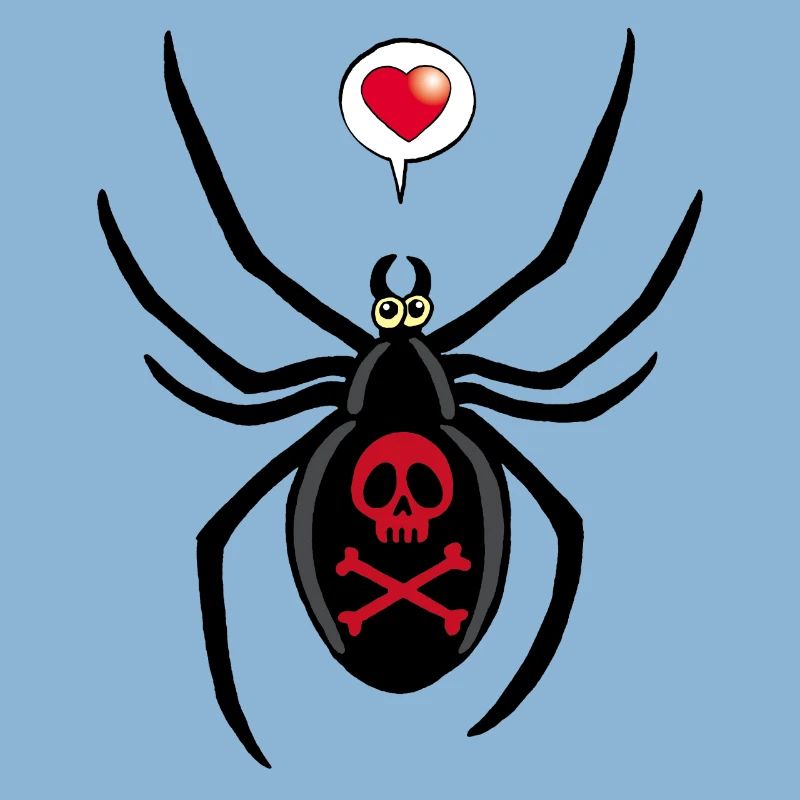 Verliebte schwarze Witwe Spinne