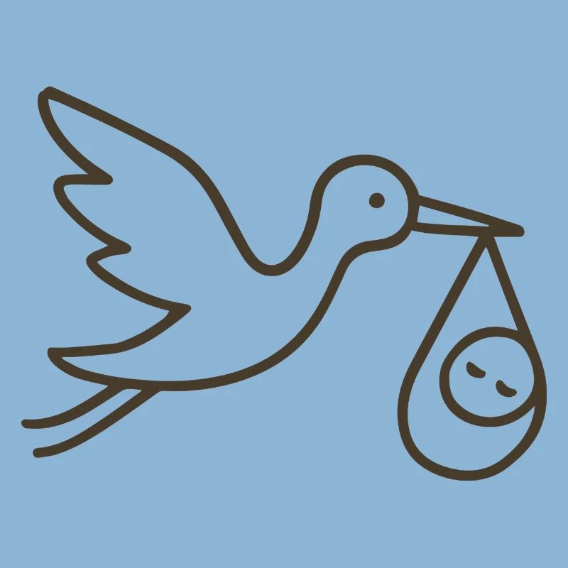 Cigogne avec bébé enfant - Arrivée minimale de bébé