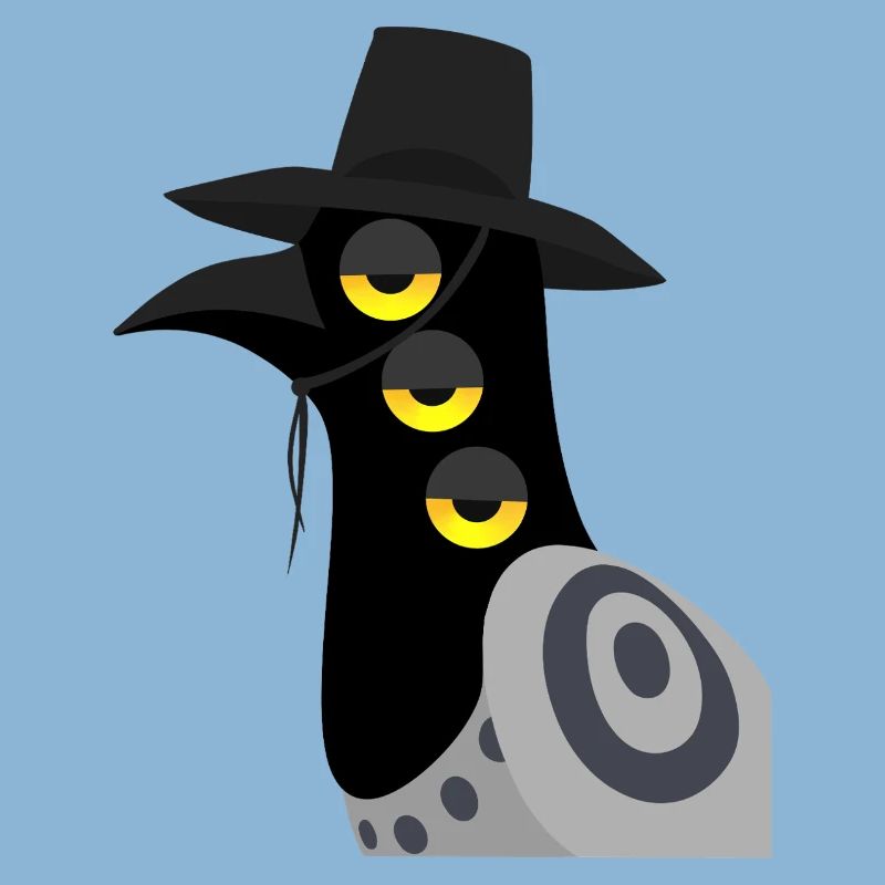 Dämonischer Vogel skeptisch