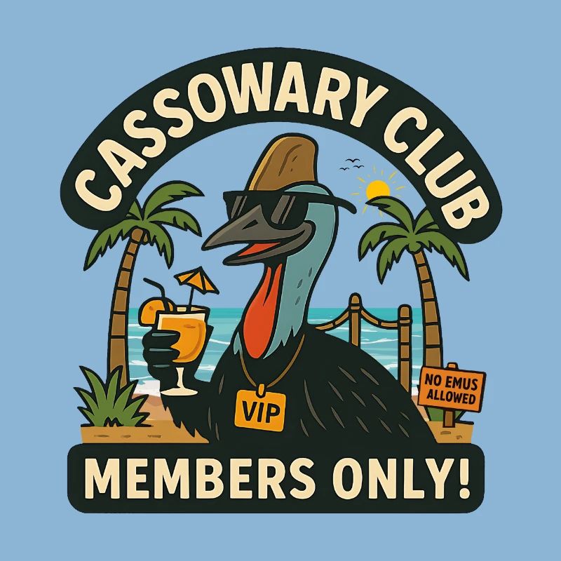 Australia Beach Cassowary Club Members Only 