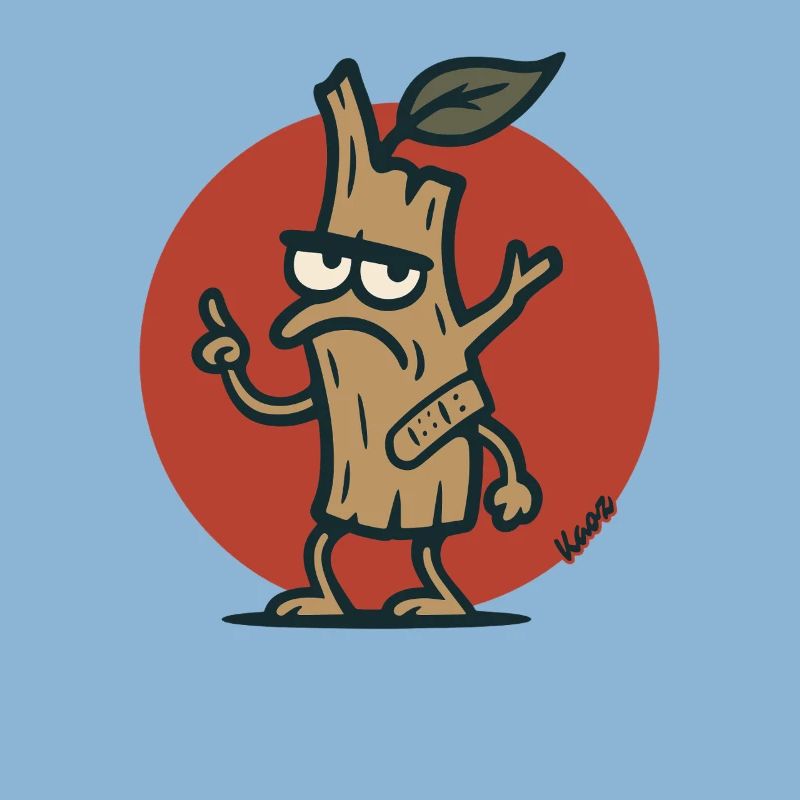Grimmiger Baum Ast Baumstumpf mit Gesicht