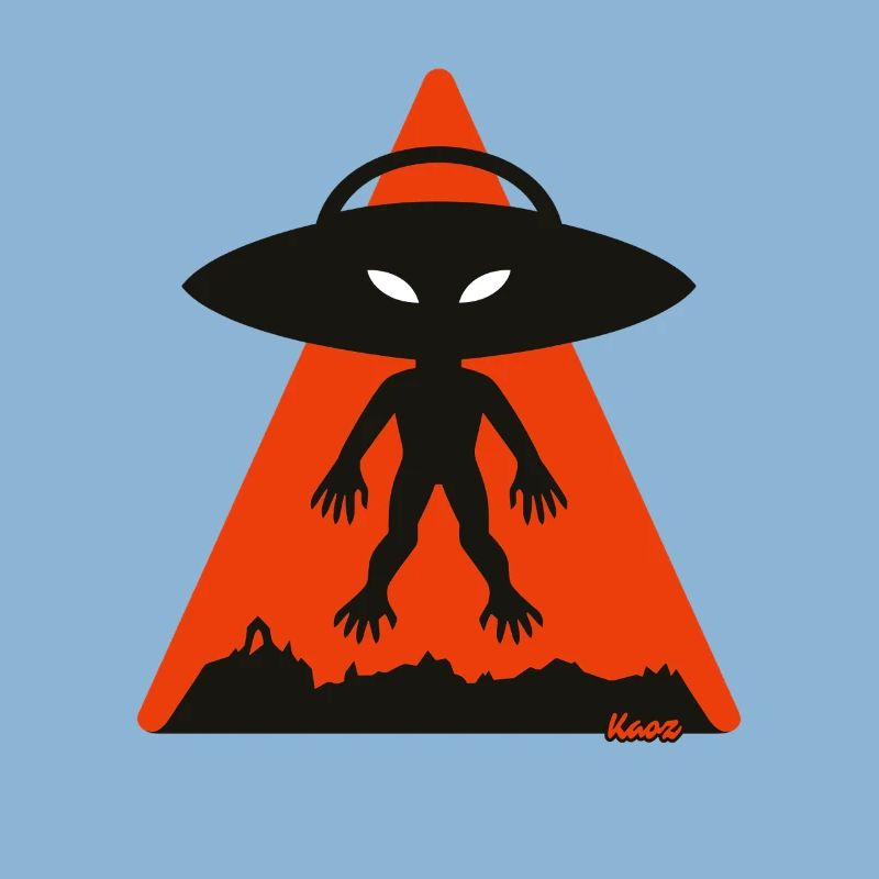 Alien Shadow Under Orange Triangle