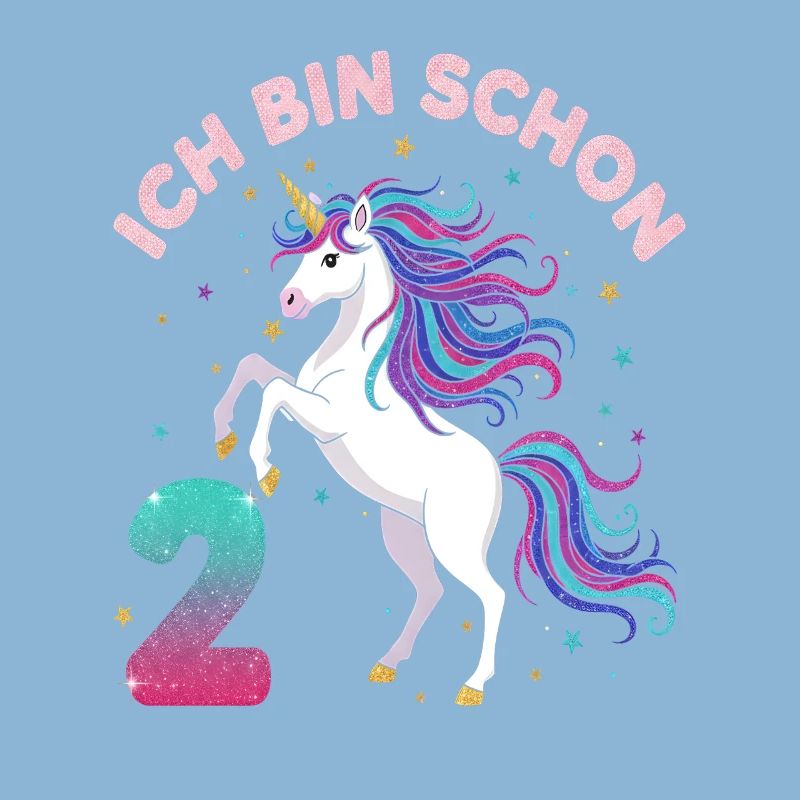 2. Geburtstag Einhorn Mädchen Ich bin schon 2