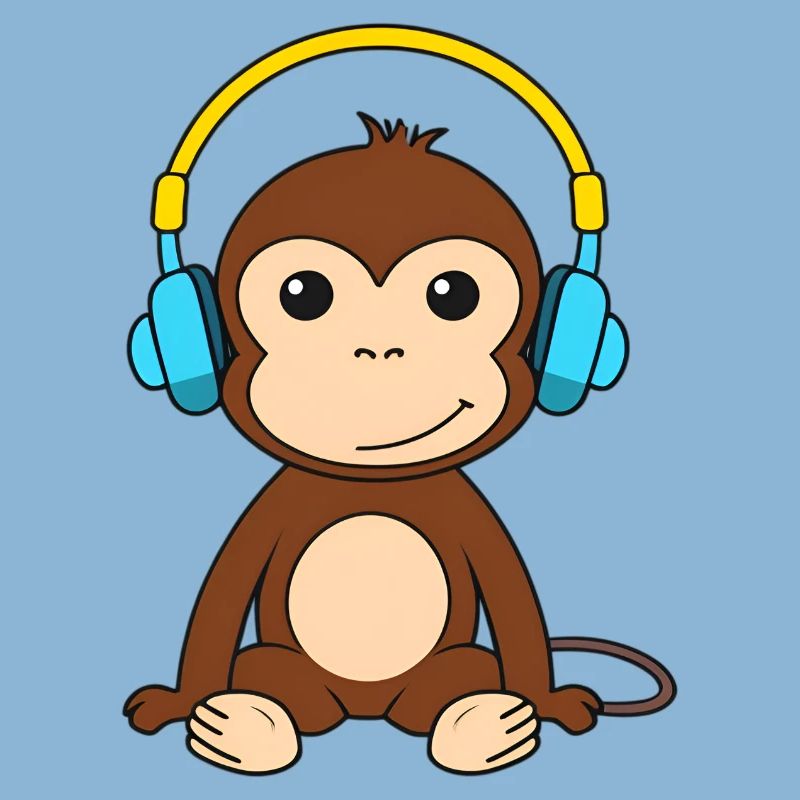 Singe mignon avec conception de casque