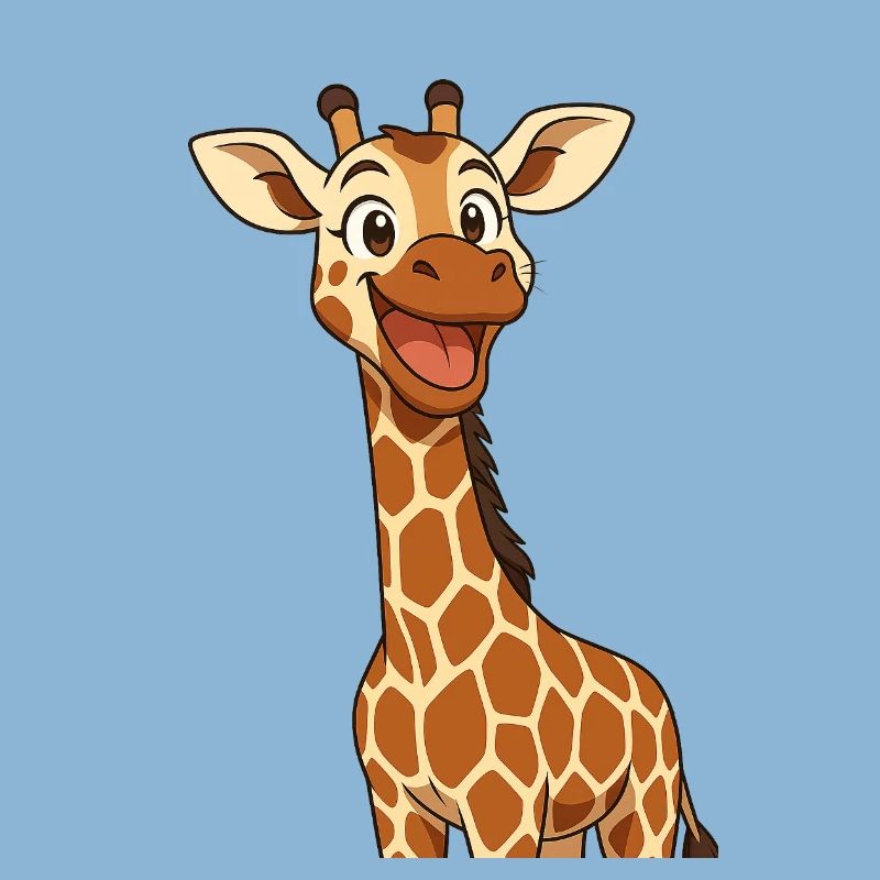 Happy giraffe with smiling expression