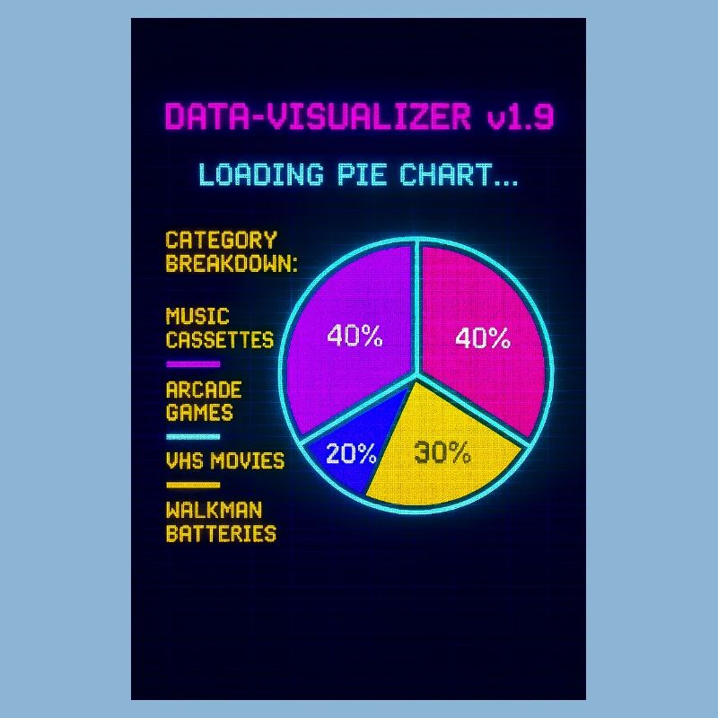 Neon Pie Chart Retro Visual