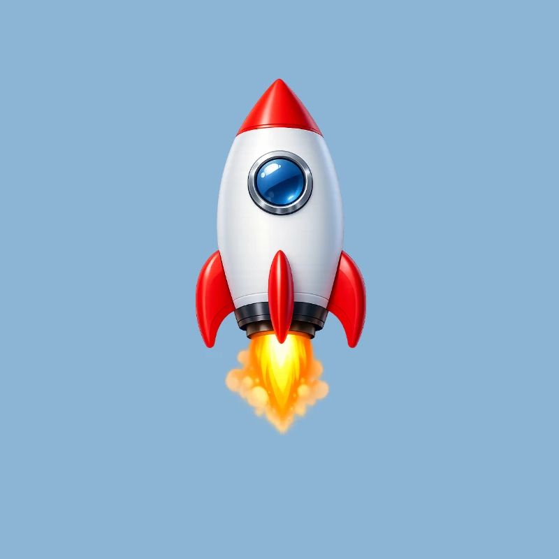 Cheerful Rocket Retro Design