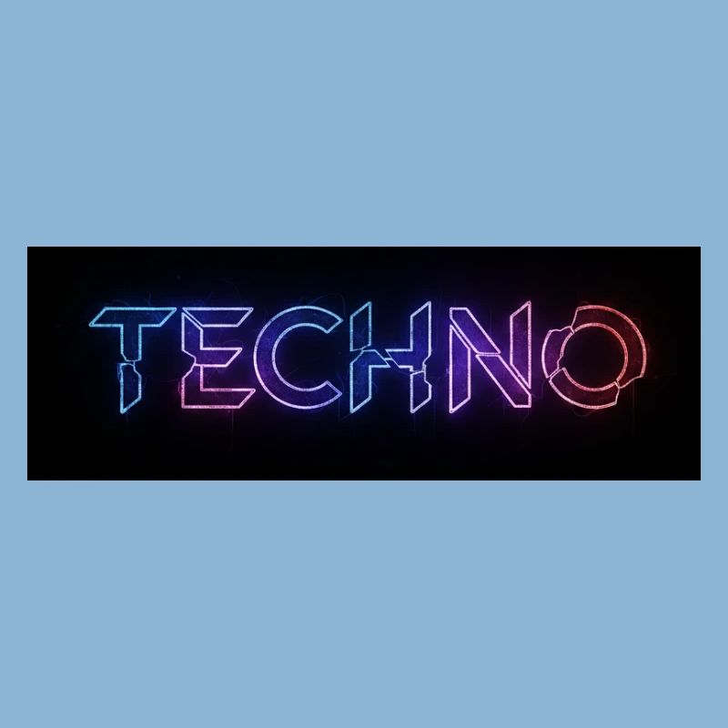 Texte de bug techno néon